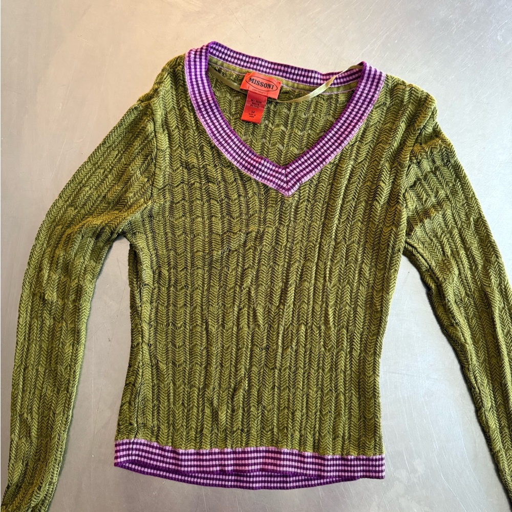 Missoni Target Collection Green and Purple Knit Sweater Child Medium
